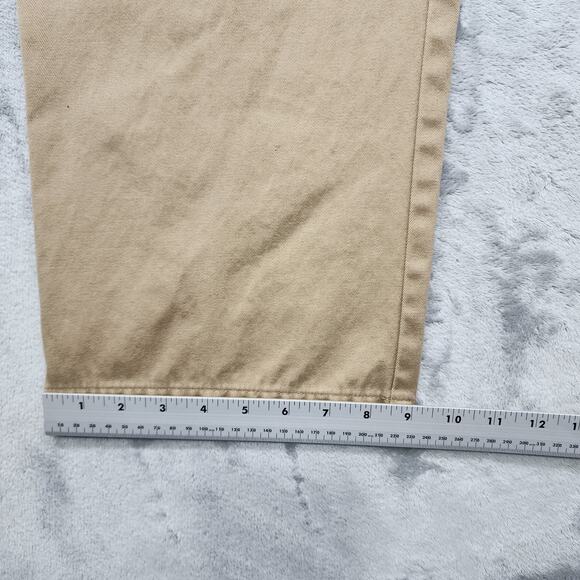 George Pants Mens 34X32 Tan Khaki Chino Straight Leg Cotton Casual Office Preppy - Picture 9 of 10